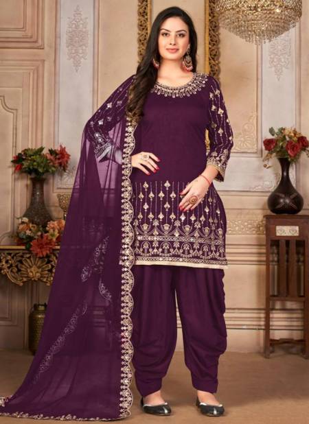 Purple Colour Aanaya Vol 143 New Latest Designer Festive Wear Art Silk Salwar Suit Collection 4302